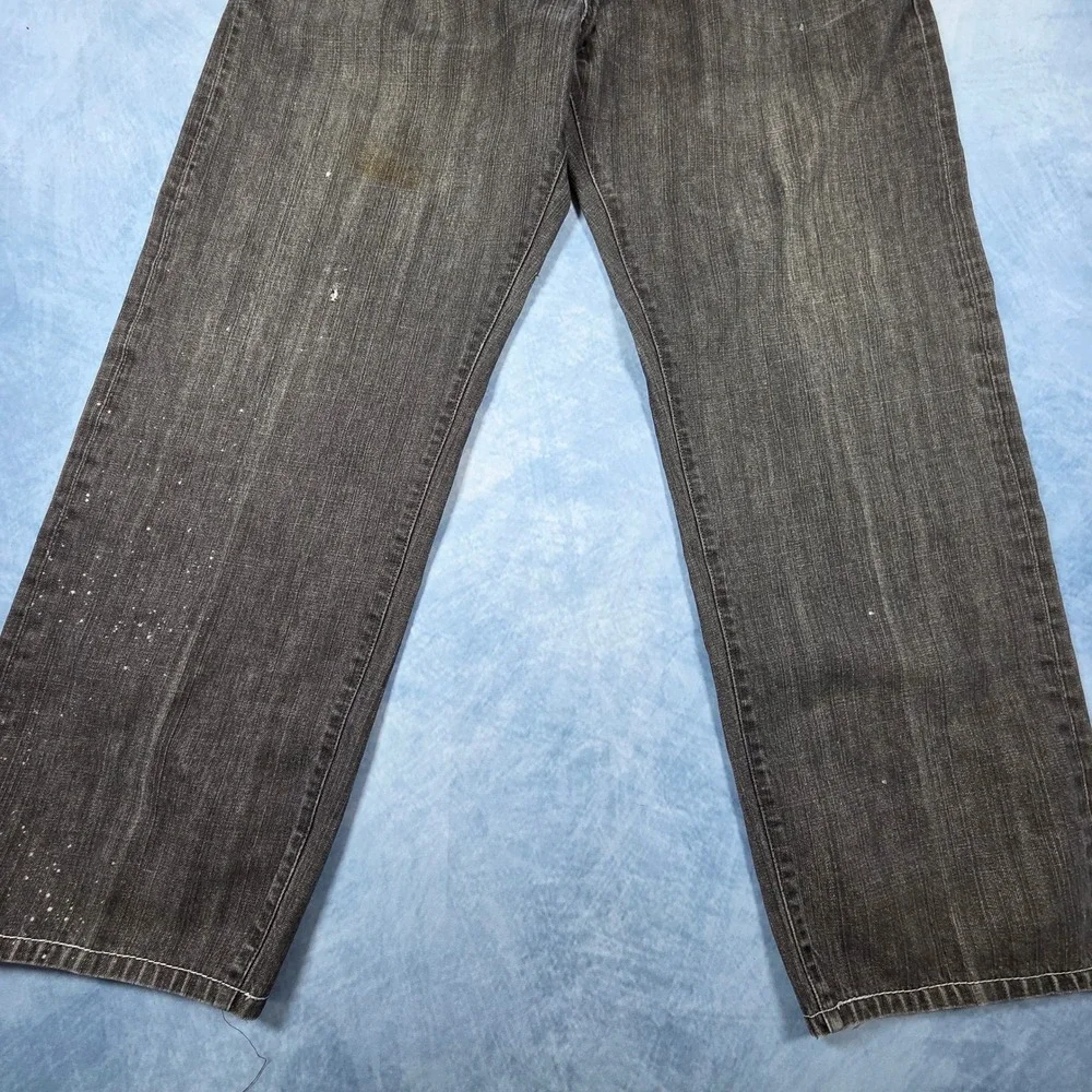 Vintage Y2K Levis 569 Loose Straight Jeans Mens 38x32 Black Faded